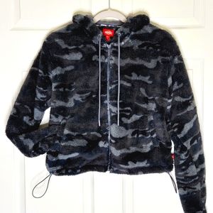 Dickies Midnight Camo Crop Sherpa Tech Fleece Jacket